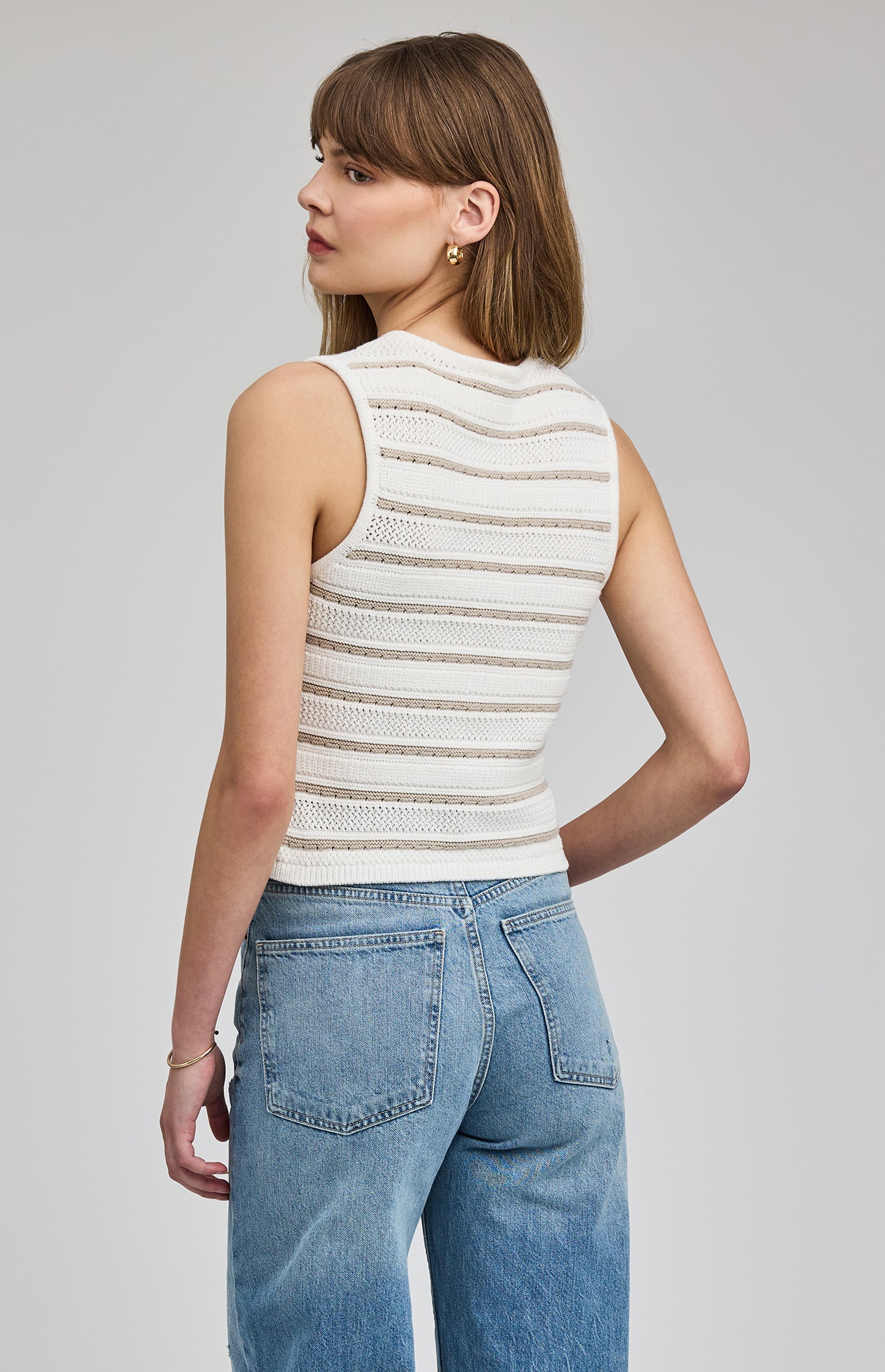 Mariana Knit Vest|Beechwood Stripe