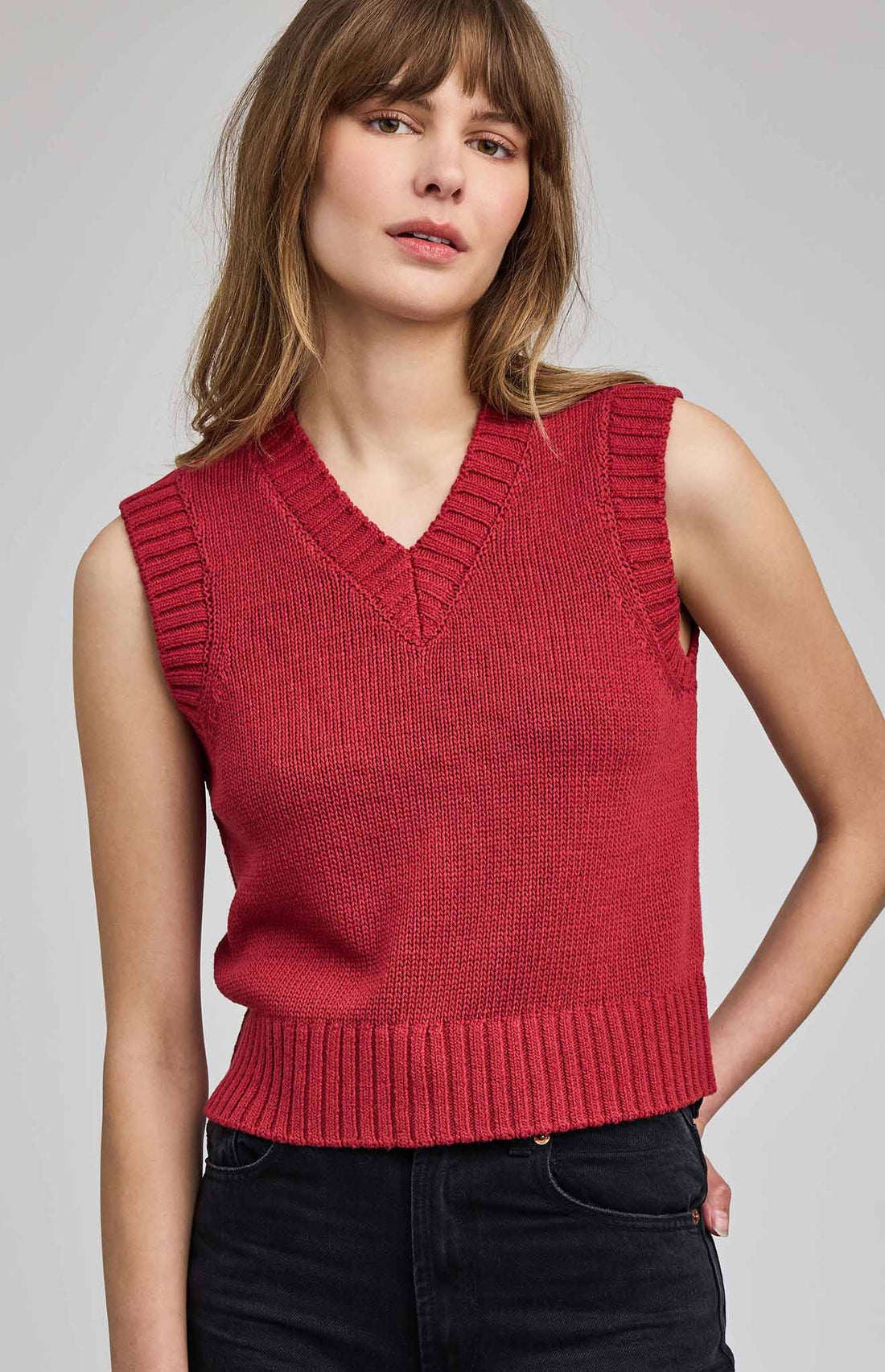 Pippa Knit Vest|Garnet