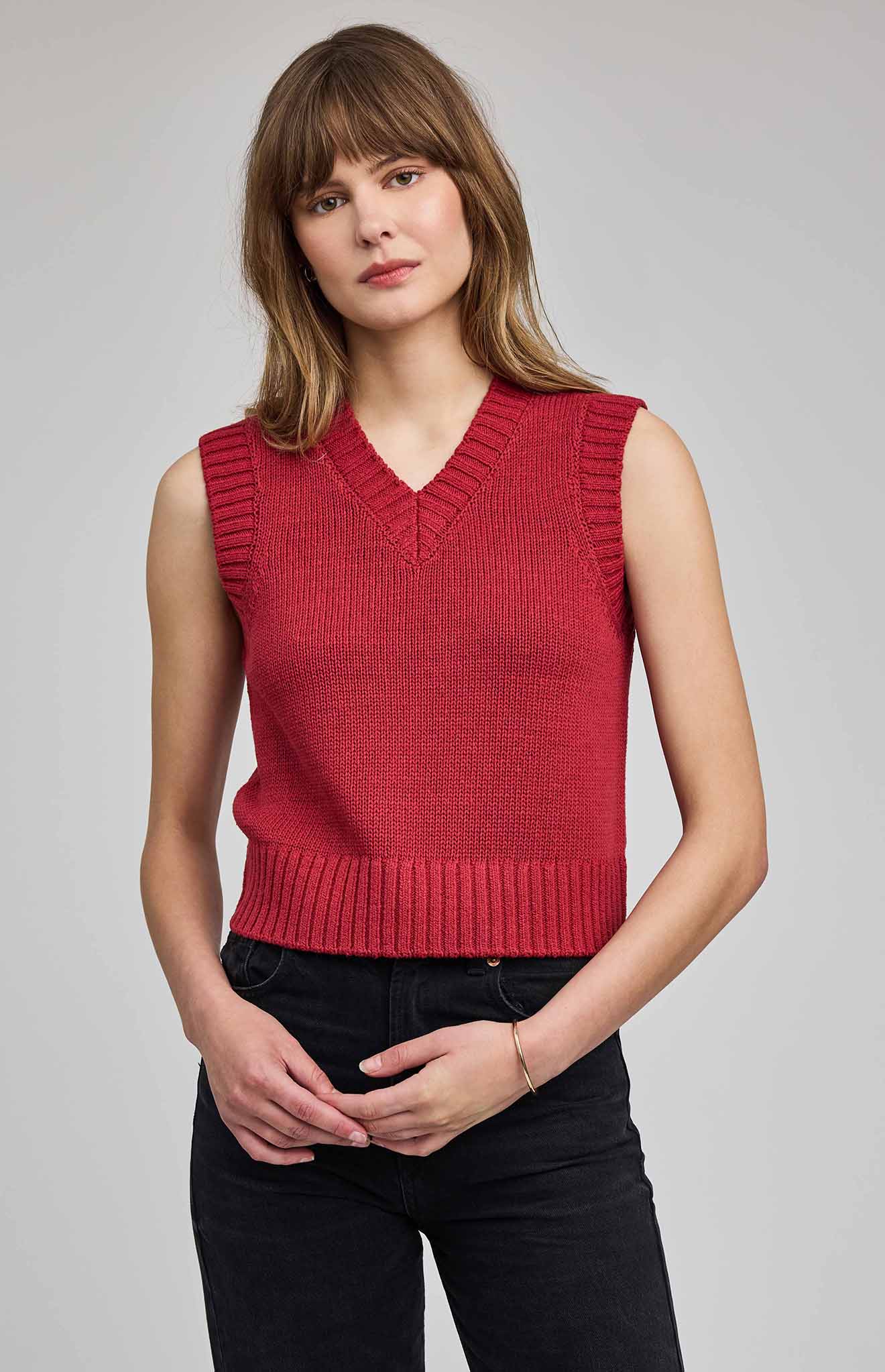 Pippa Knit Vest|Garnet