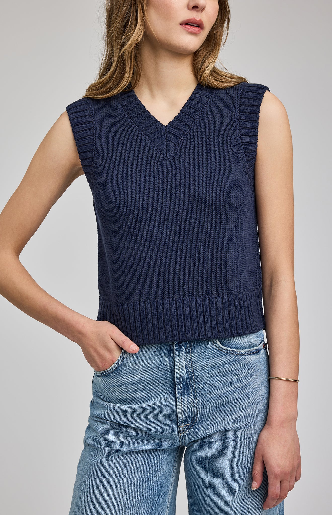 Pippa Knit Vest|Navy