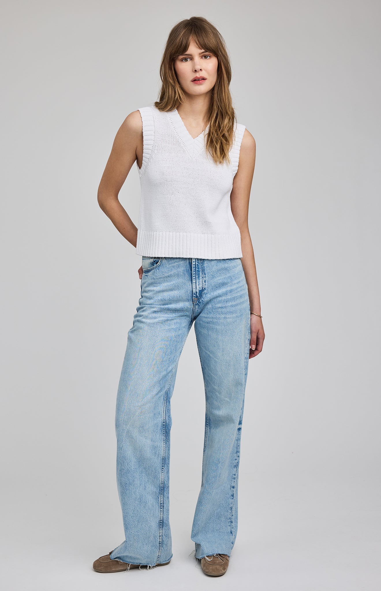 Pippa Knit Vest|White