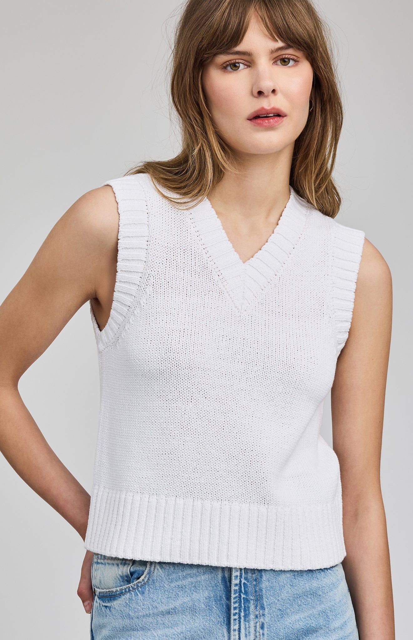 Pippa Knit Vest|White