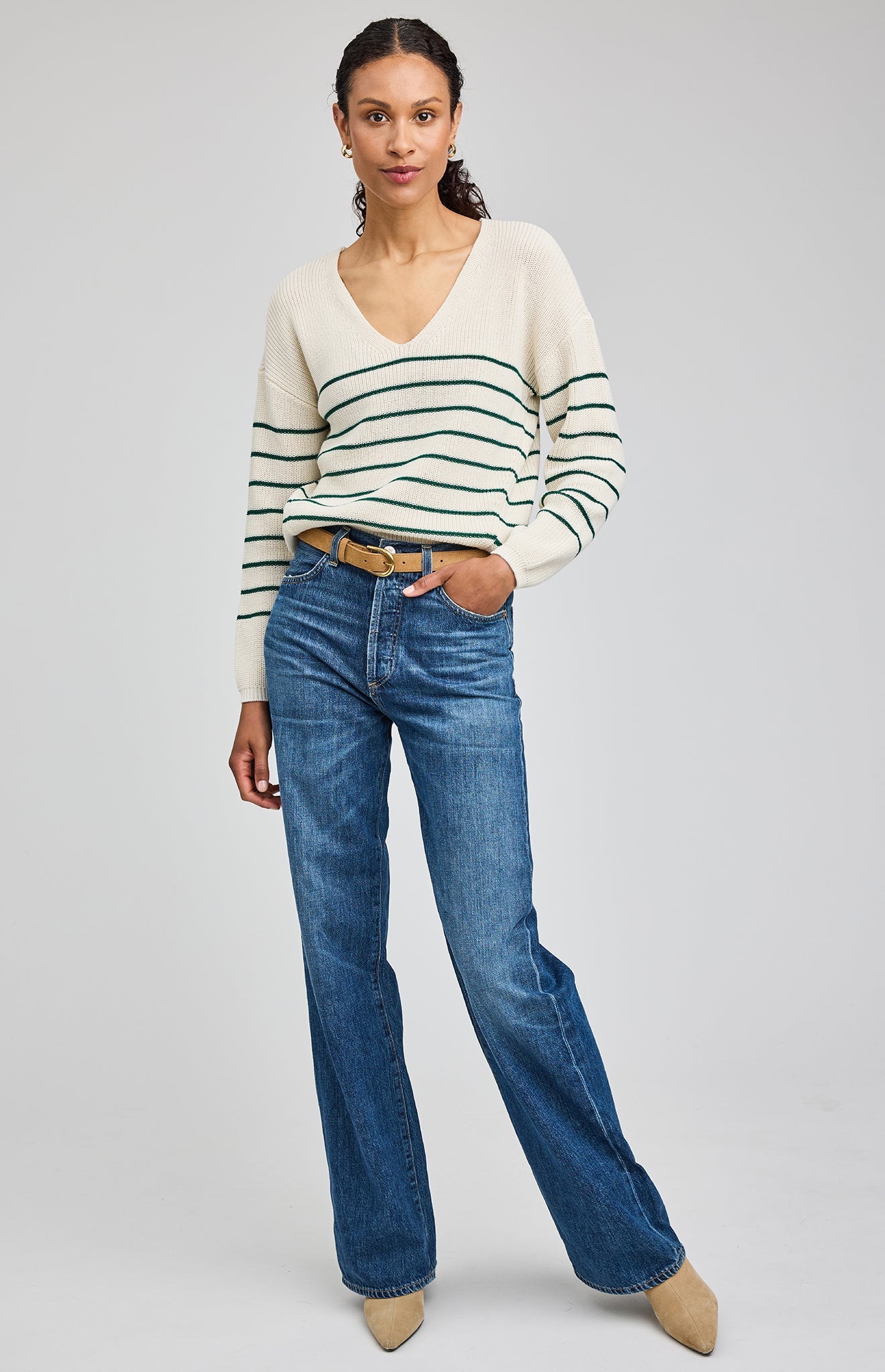 Tucker Pullover Sweater|color:Kelly Stripe