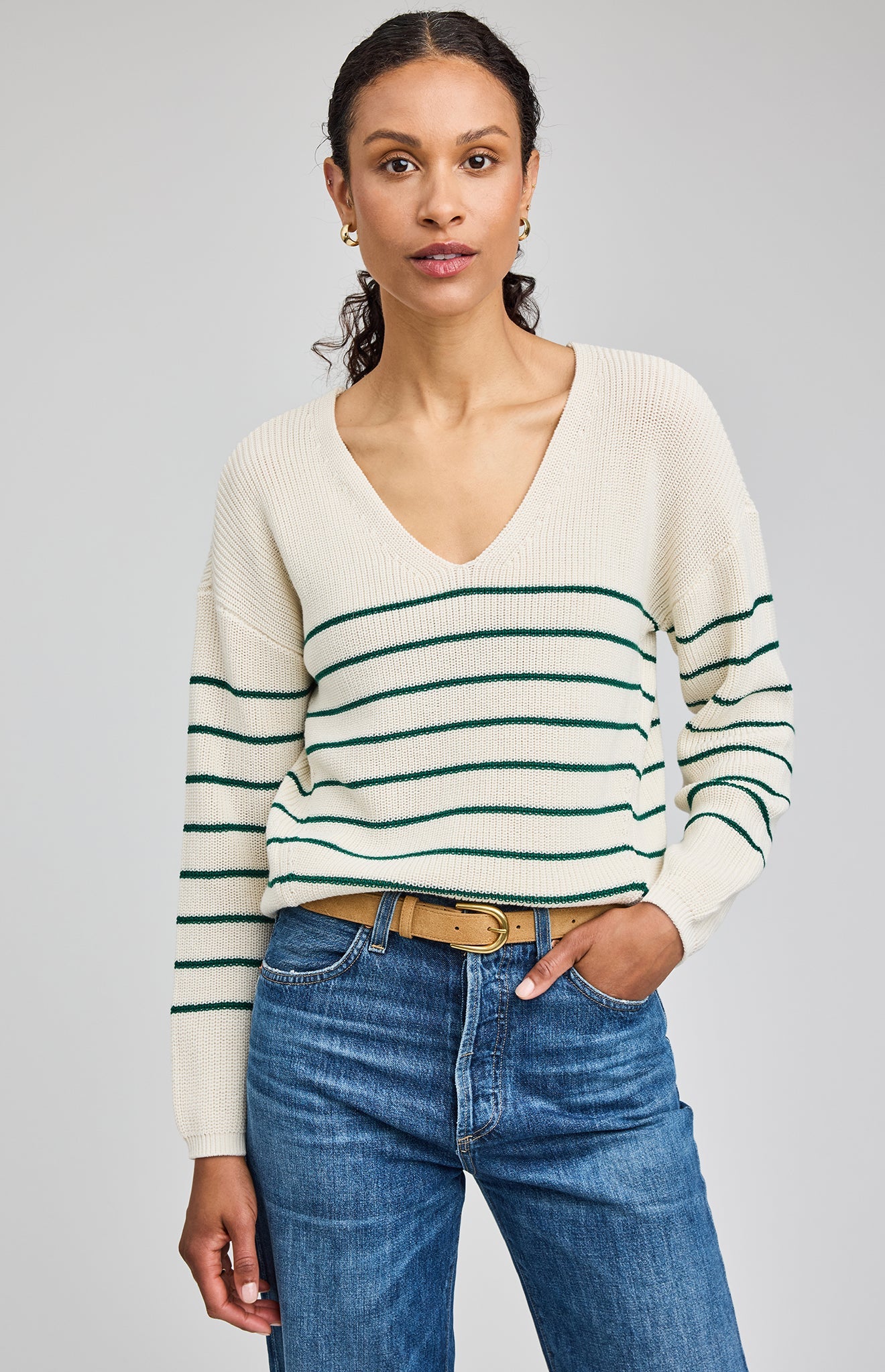 Tucker Pullover Sweater|color:Kelly Stripe