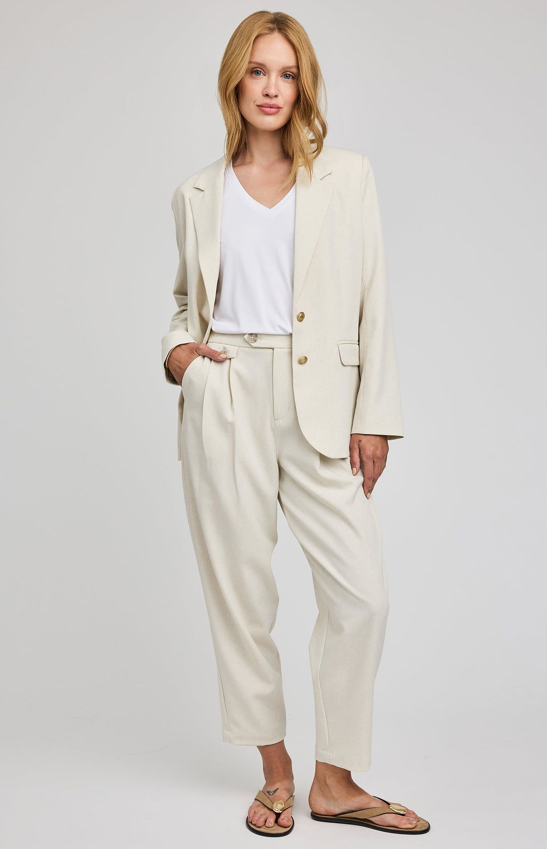 Margot Blazer|Heather Cream