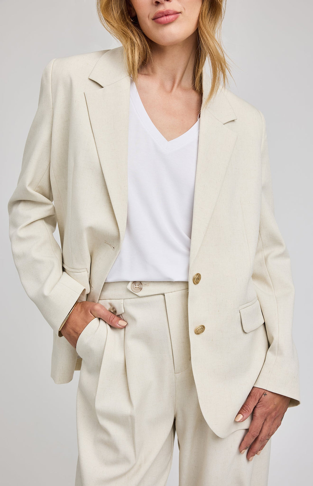 Margot Blazer|Heather Cream