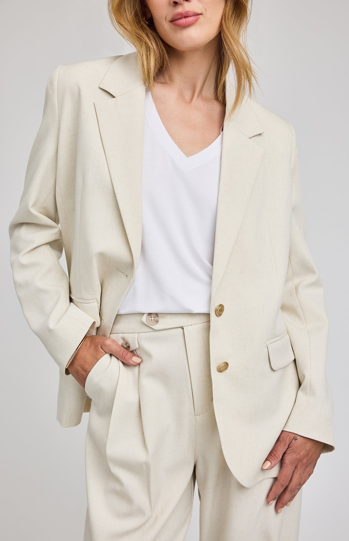 Margot Blazer|Heather Cream
