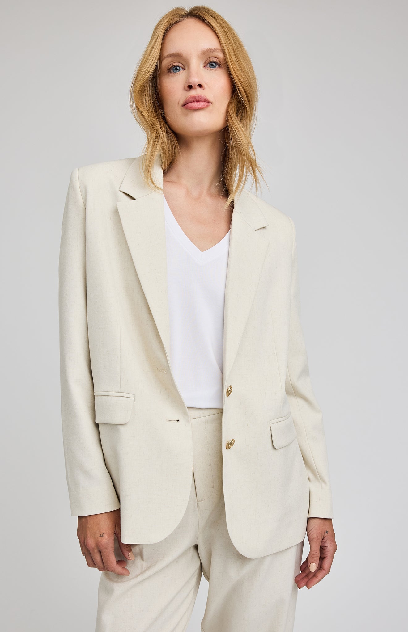 Margot Blazer|Heather Cream