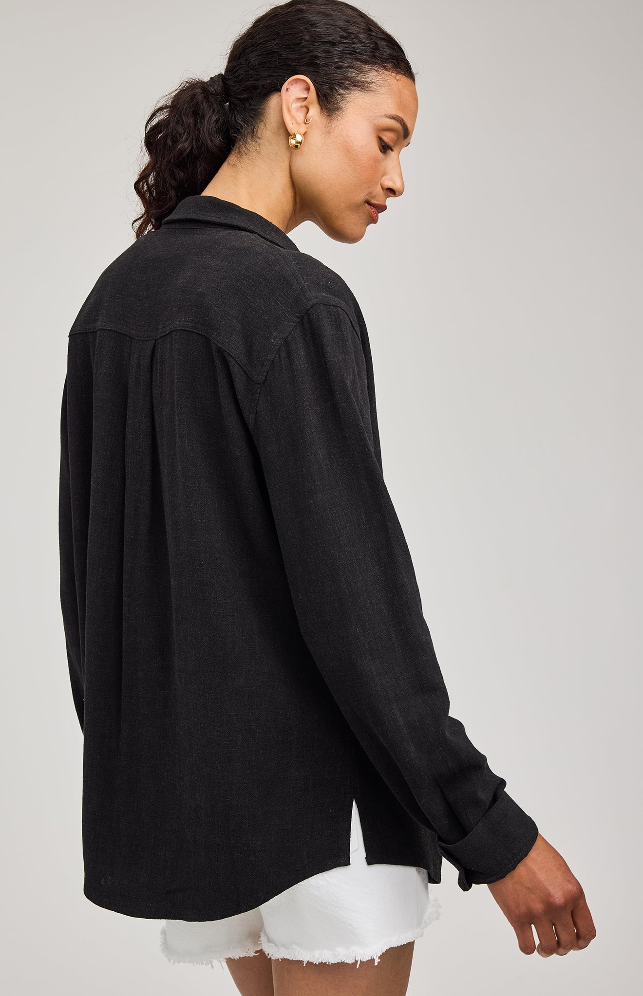 Portia Button Down Shirt|color:Black