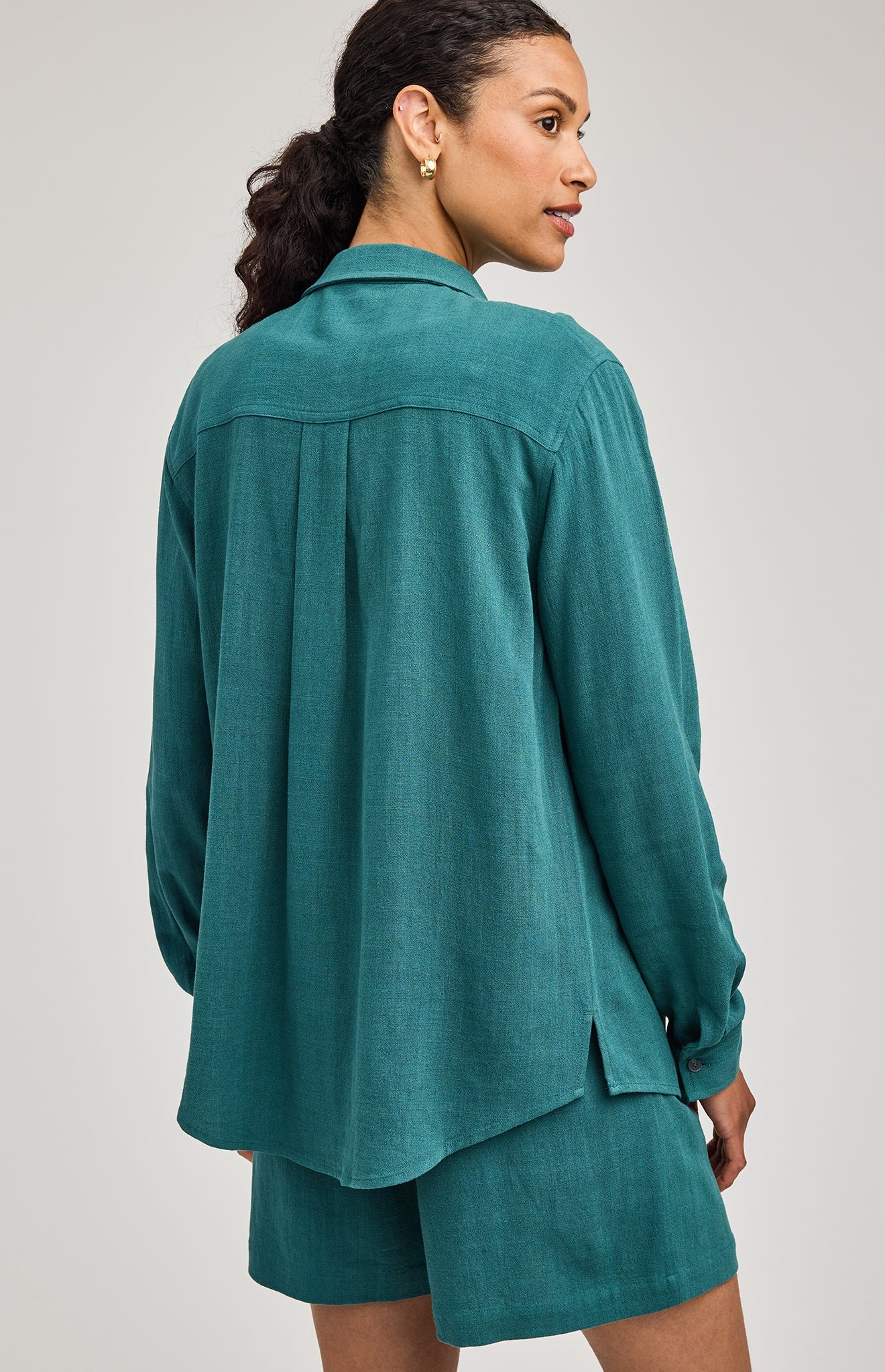 Portia Button Down Shirt|color:Lagoon
