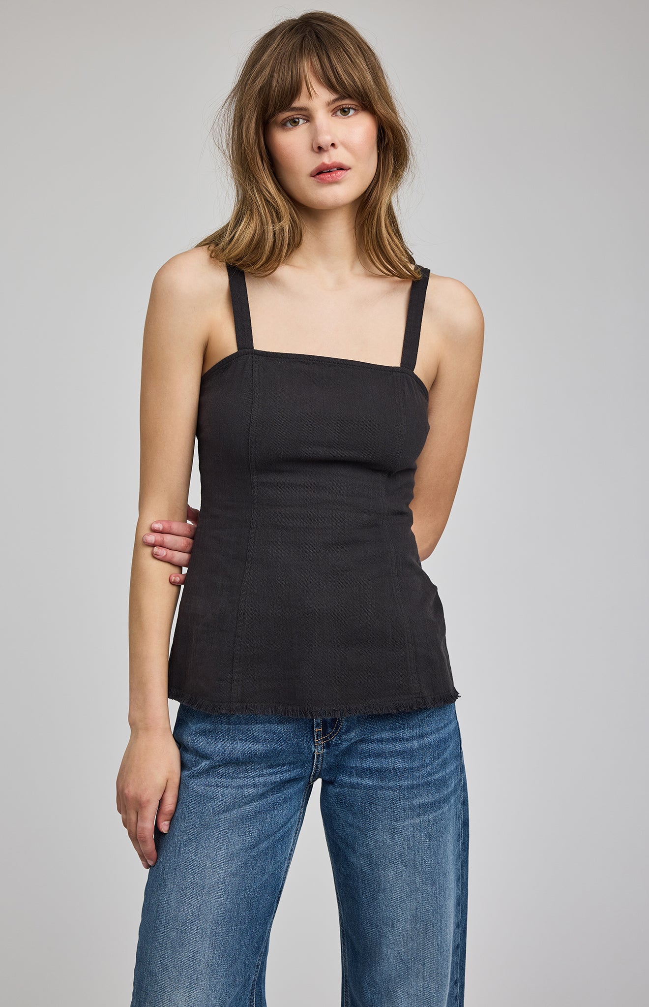Inez Tank Top|color:Washed Black