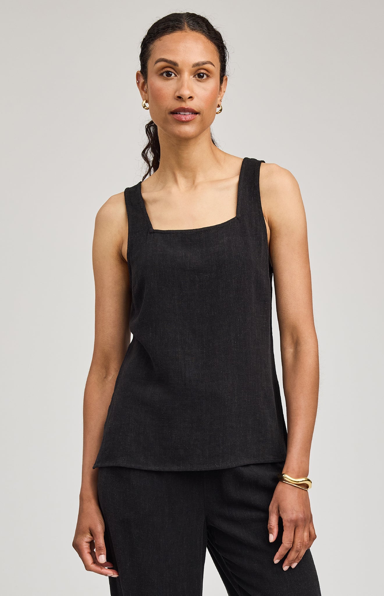 Vera Linen Tank|color:Black