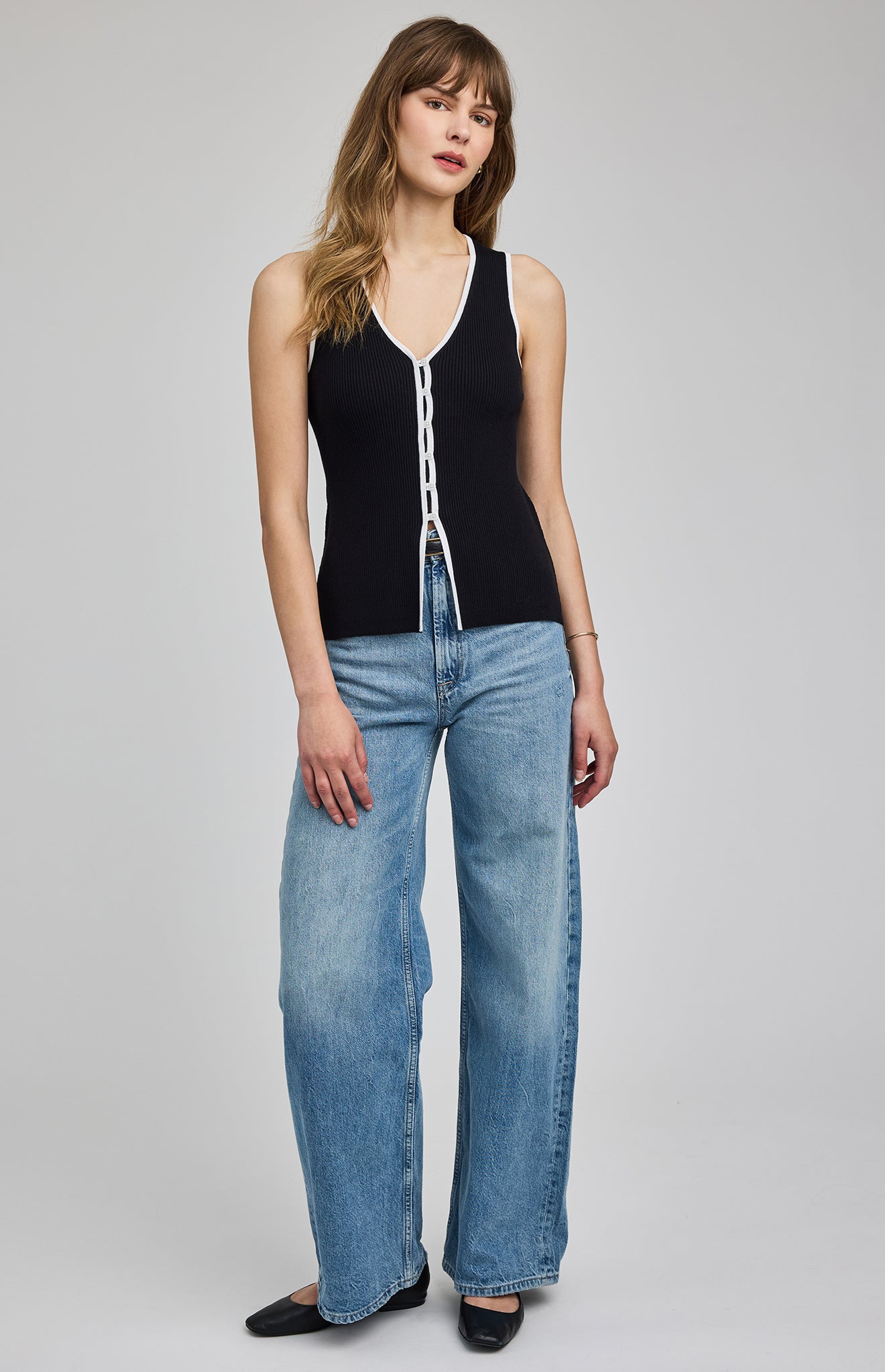 Miles Knit Tank|color:Black