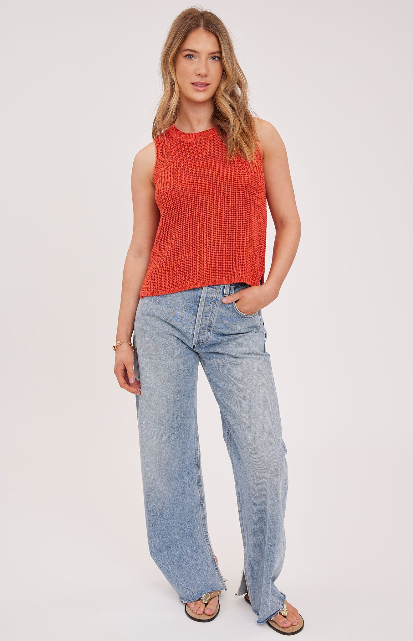 Andrea Knit Tank|color:Cayenne