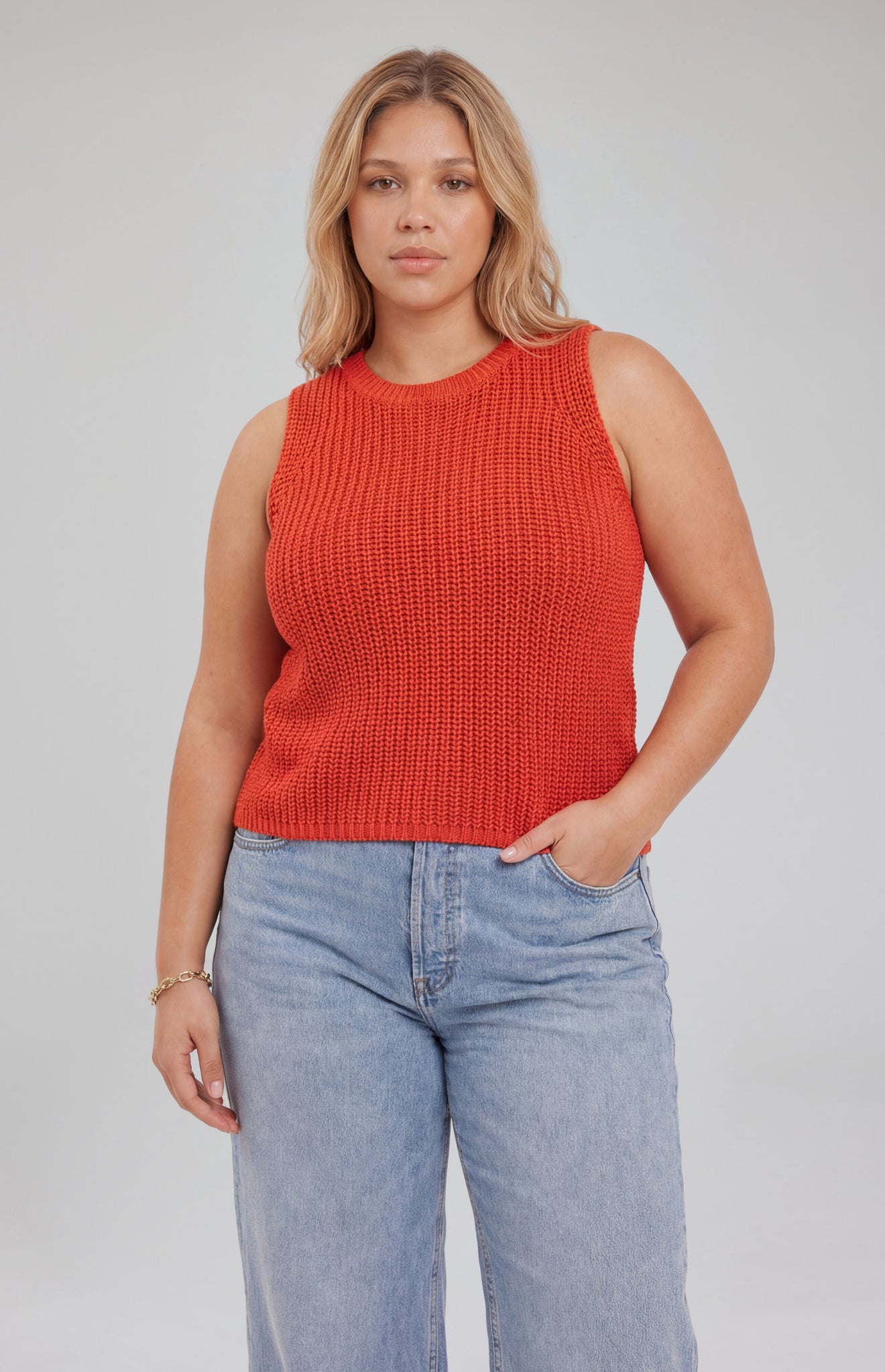 Andrea Knit Tank|color:Cayenne