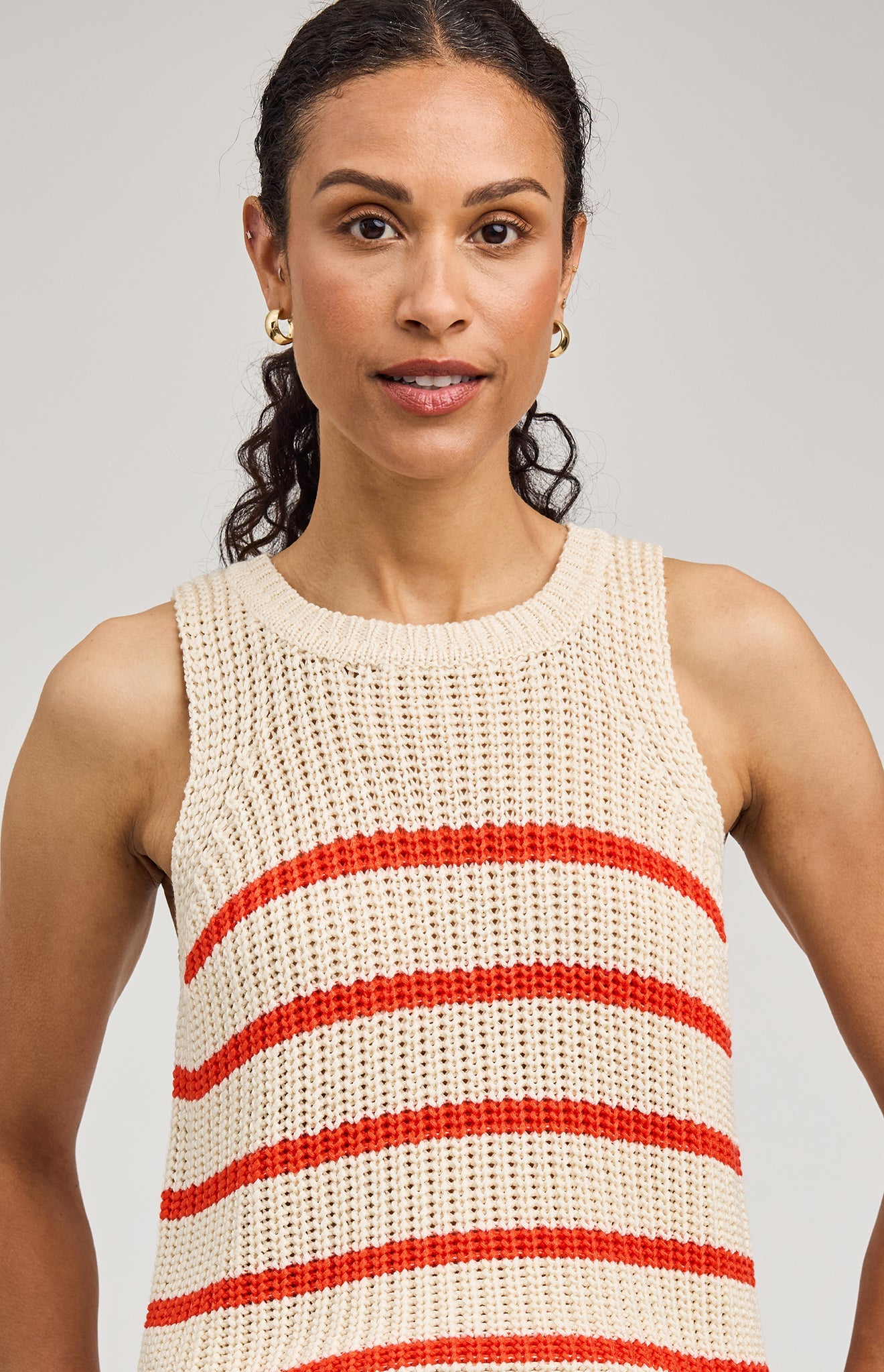 Andrea Knit Tank|color:Grenadine Stripe