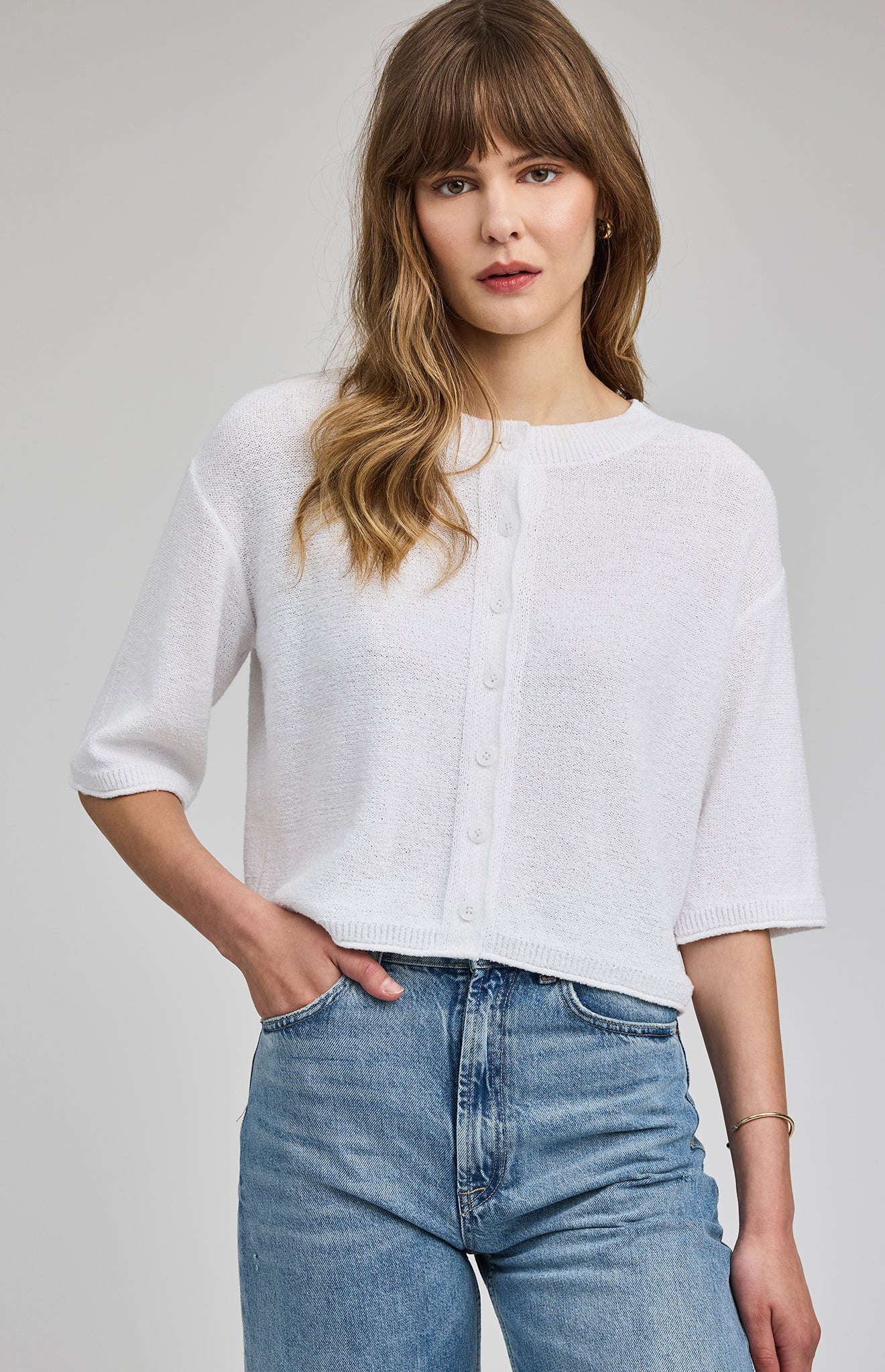 Genevieve Cardigan|color:White
