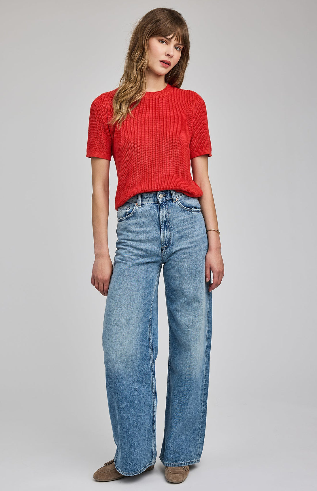Faye Knit Top|color:Grenadine