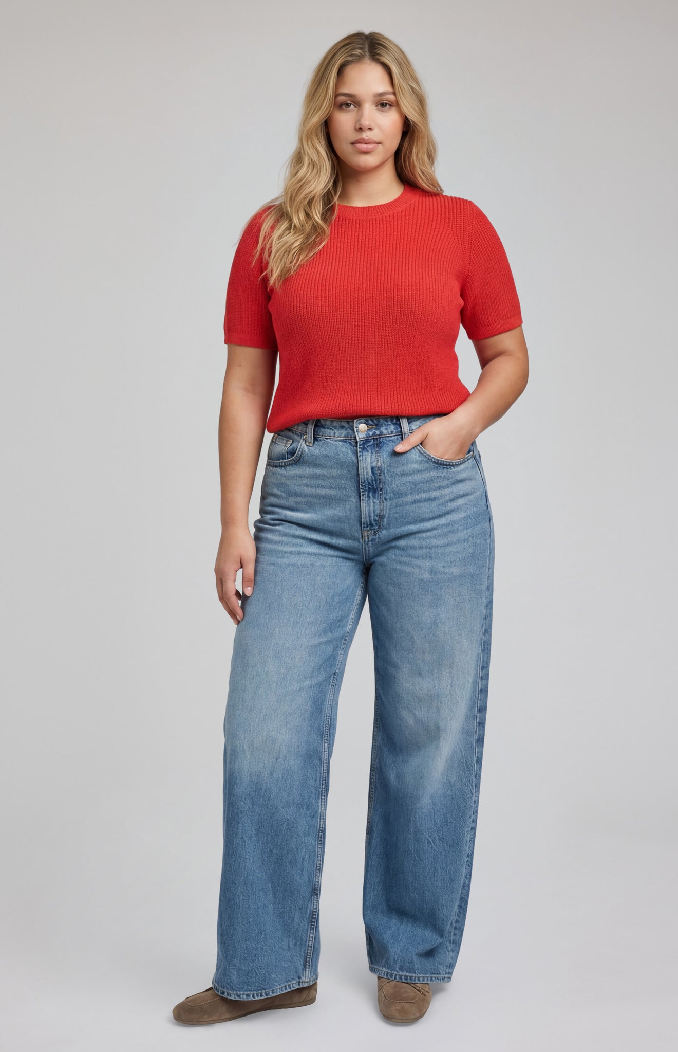 Faye Knit Top|color:Grenadine