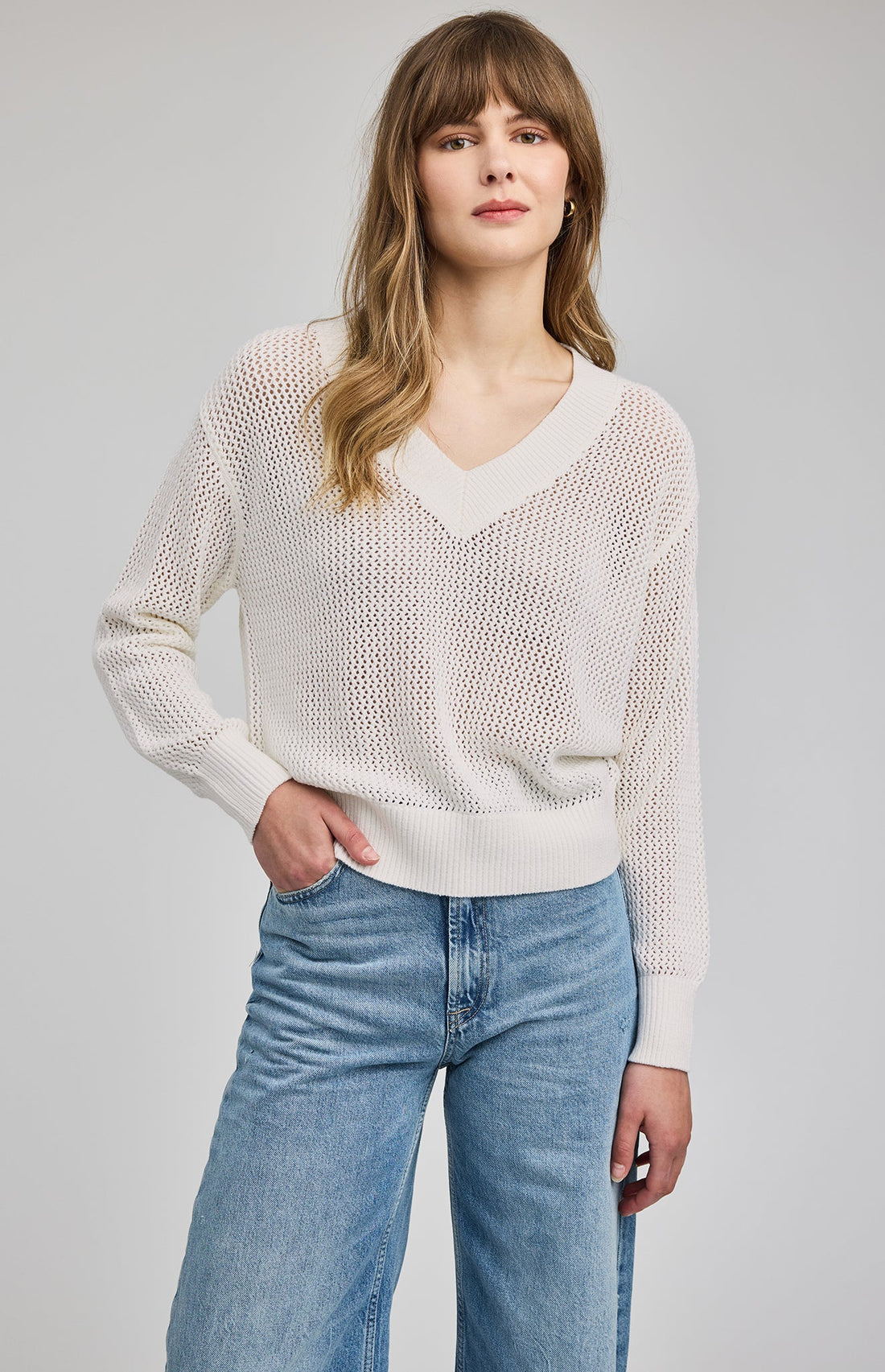 Jensen Knit Pullover|color:White