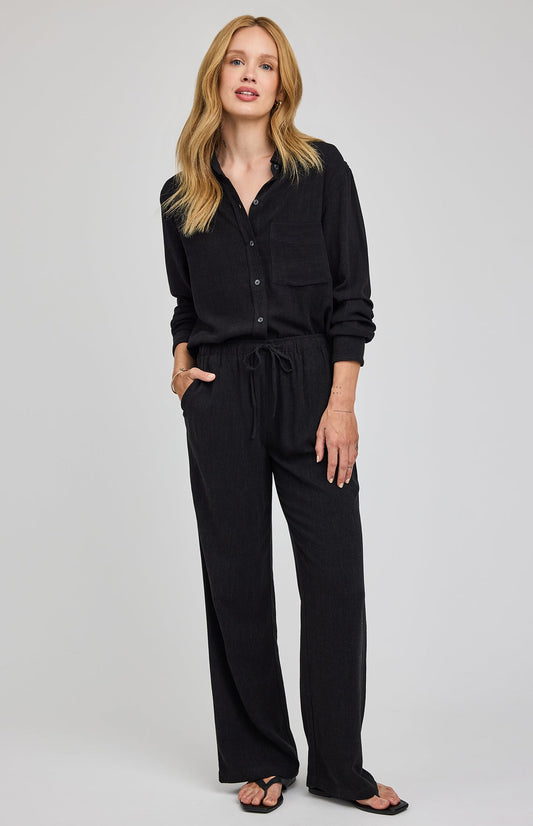 Finley Linen Pant|color:Black