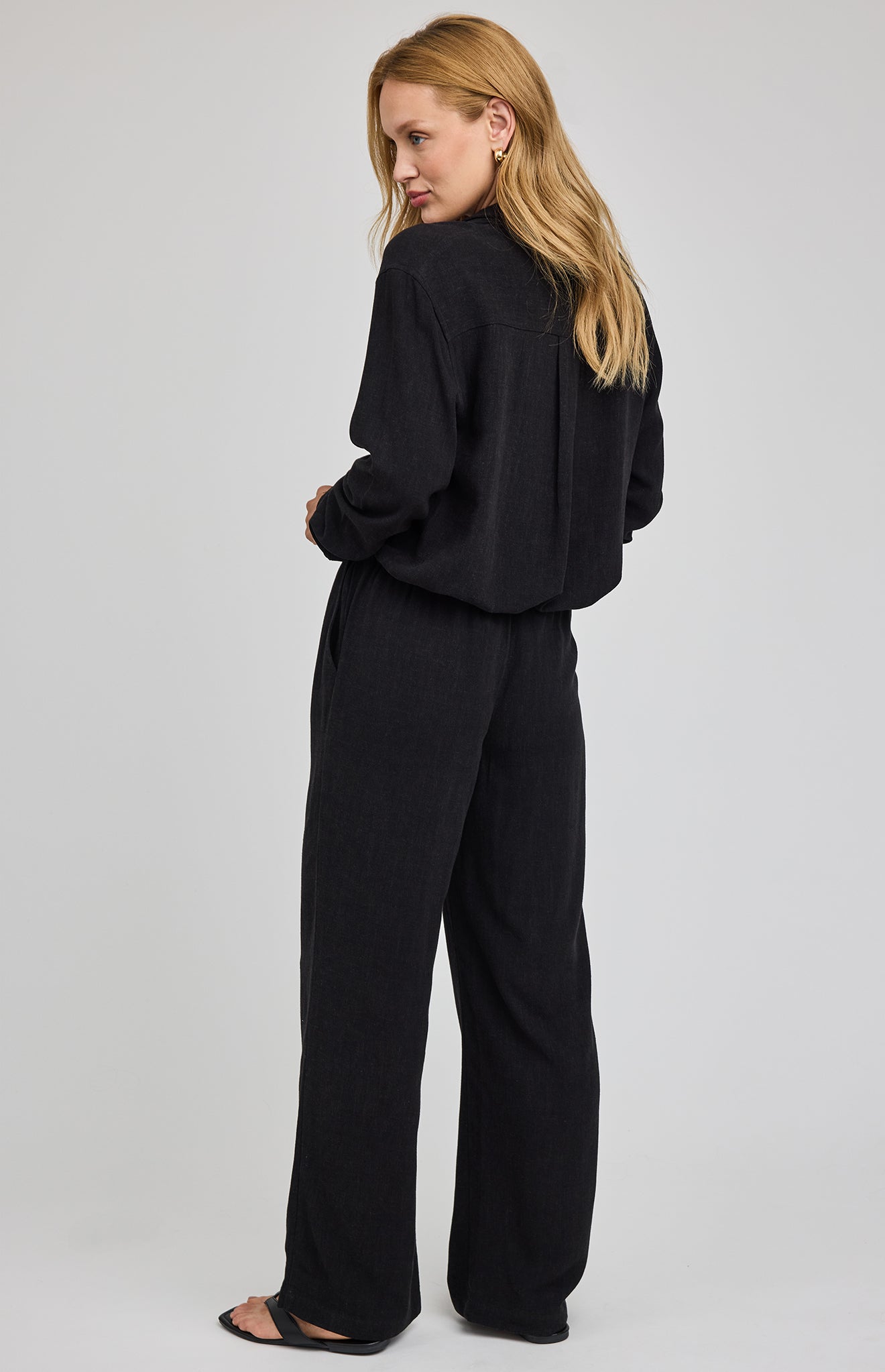 Finley Linen Pant|color:Black