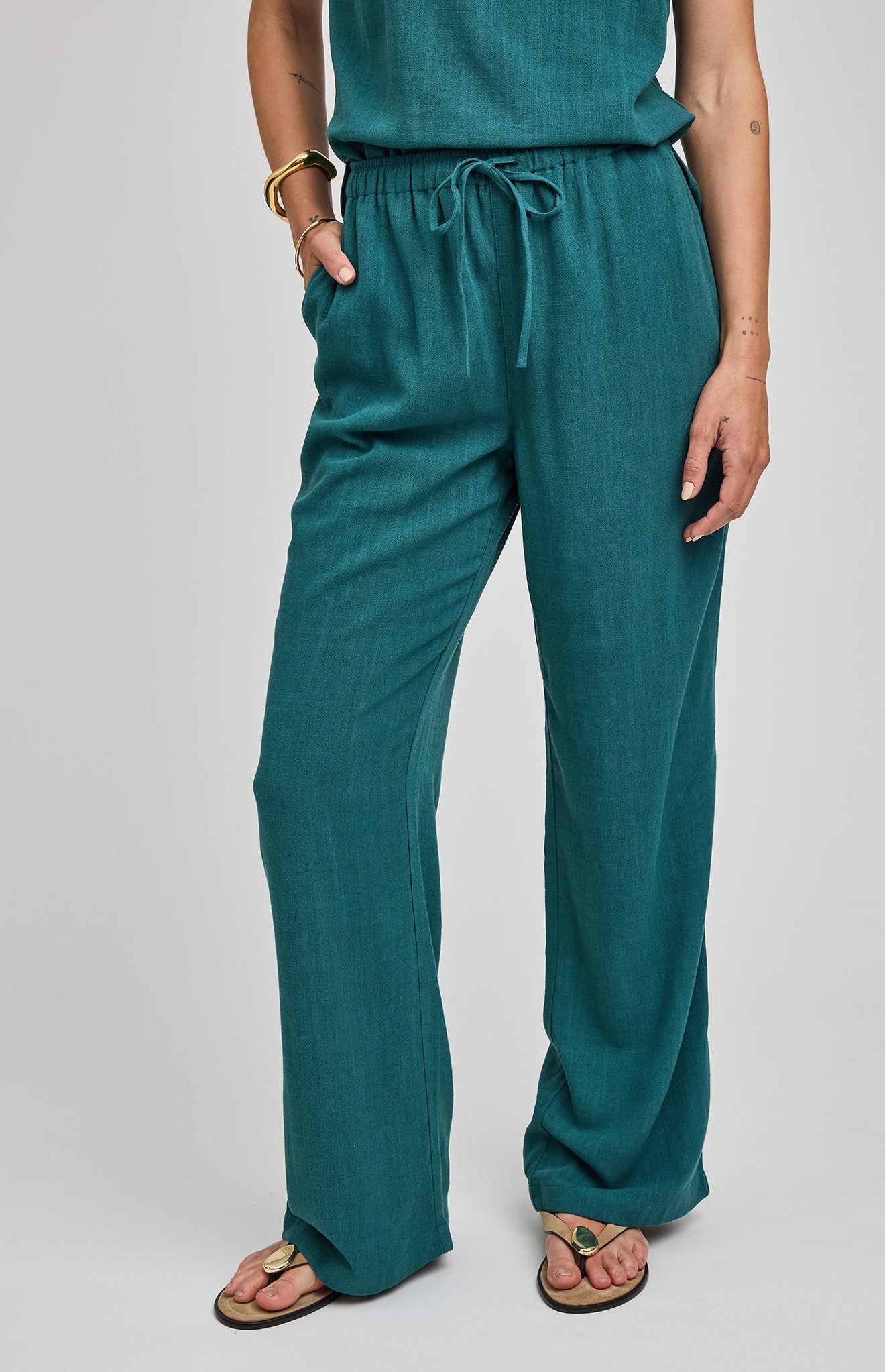 Finley Linen Pant|color:Lagoon
