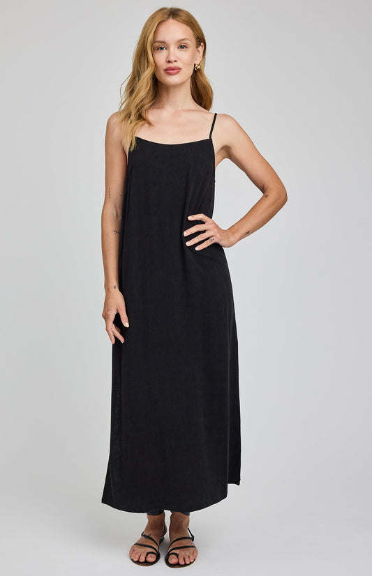 Twyla Linen Dress|color:Black