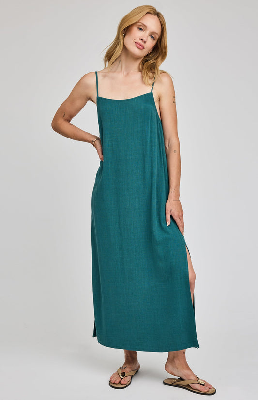 Twyla Linen Dress|color:Lagoon