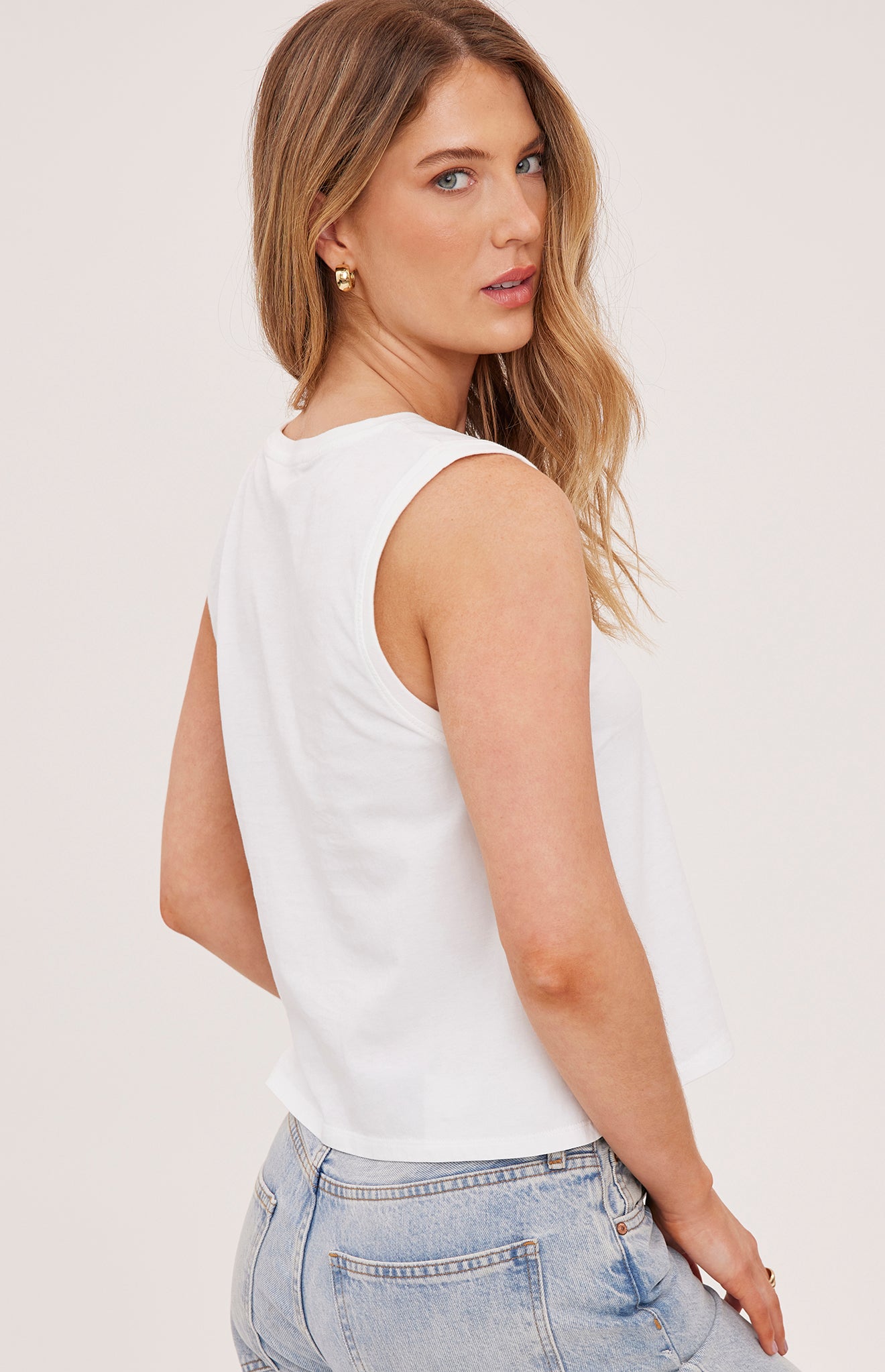 Kate Cotton Tank|color:White
