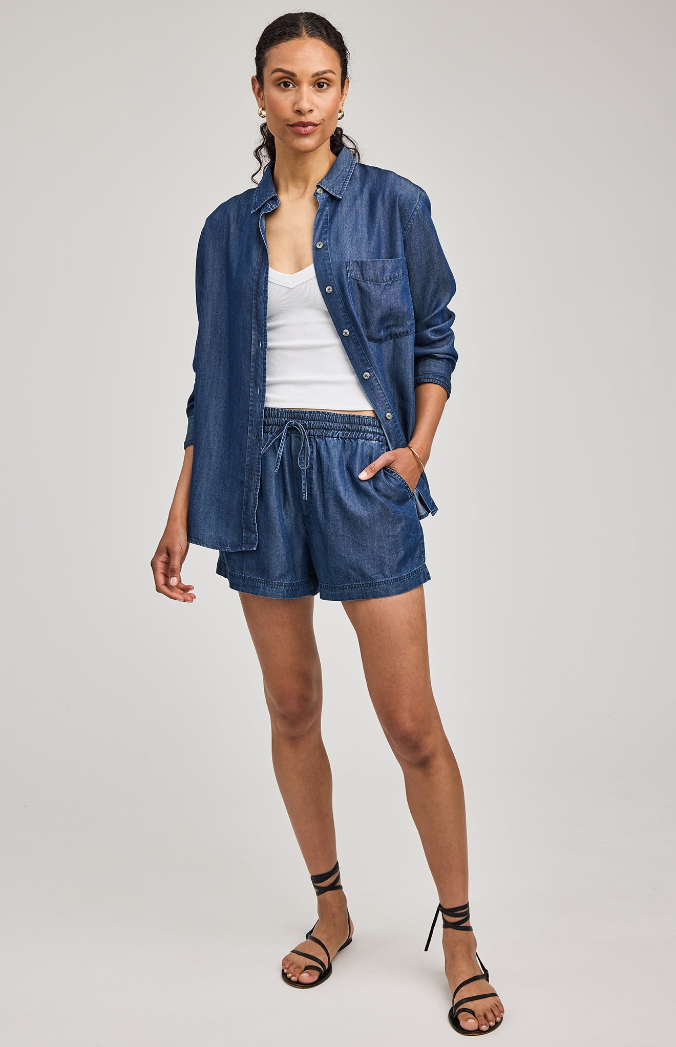 Ozzy Button Down Shirt|color:Dark Blue