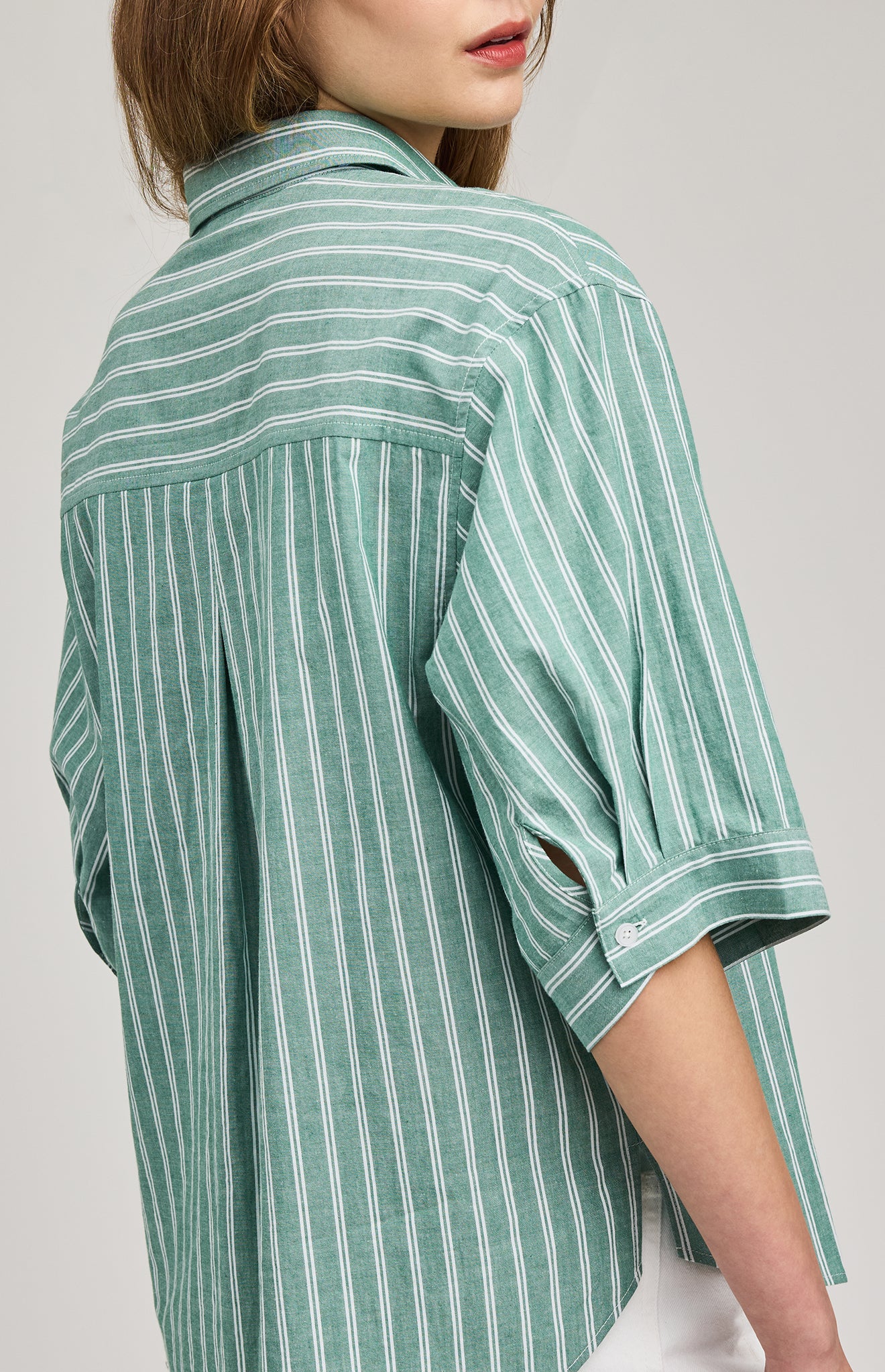 Blaire Button Down Shirt|color:Kelly Stripe