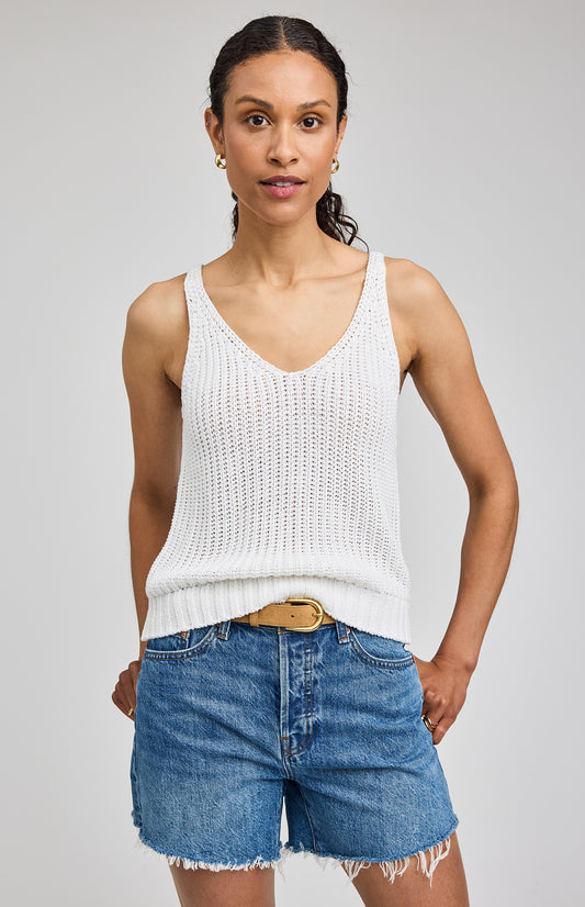 Lizzie Knit Tank|color:White