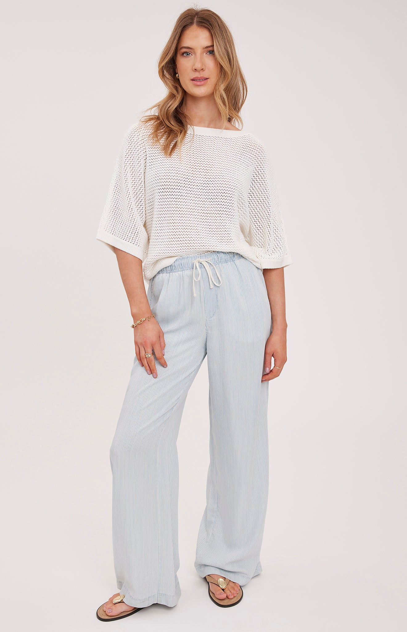 Samson Open Knit Pullover|color:White