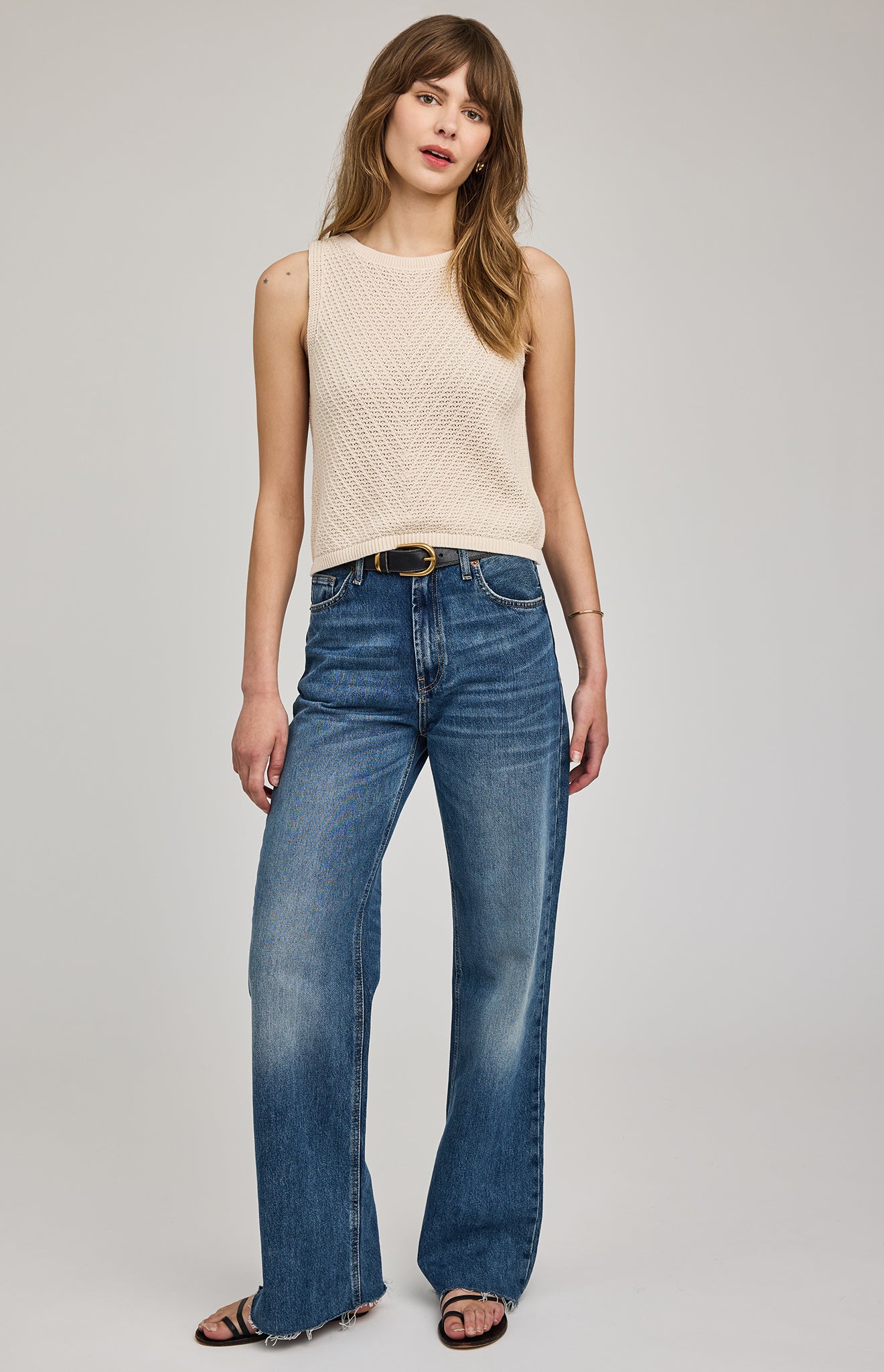 Marissa Knit Tank|color:Cream