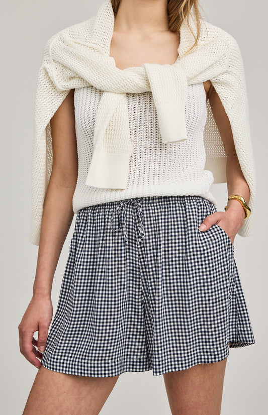 Quinn Short|color:Navy Gingham