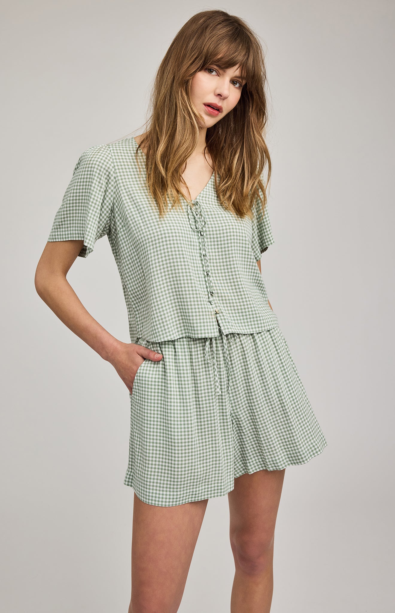 Quinn Short|color:Pistachio Gingham