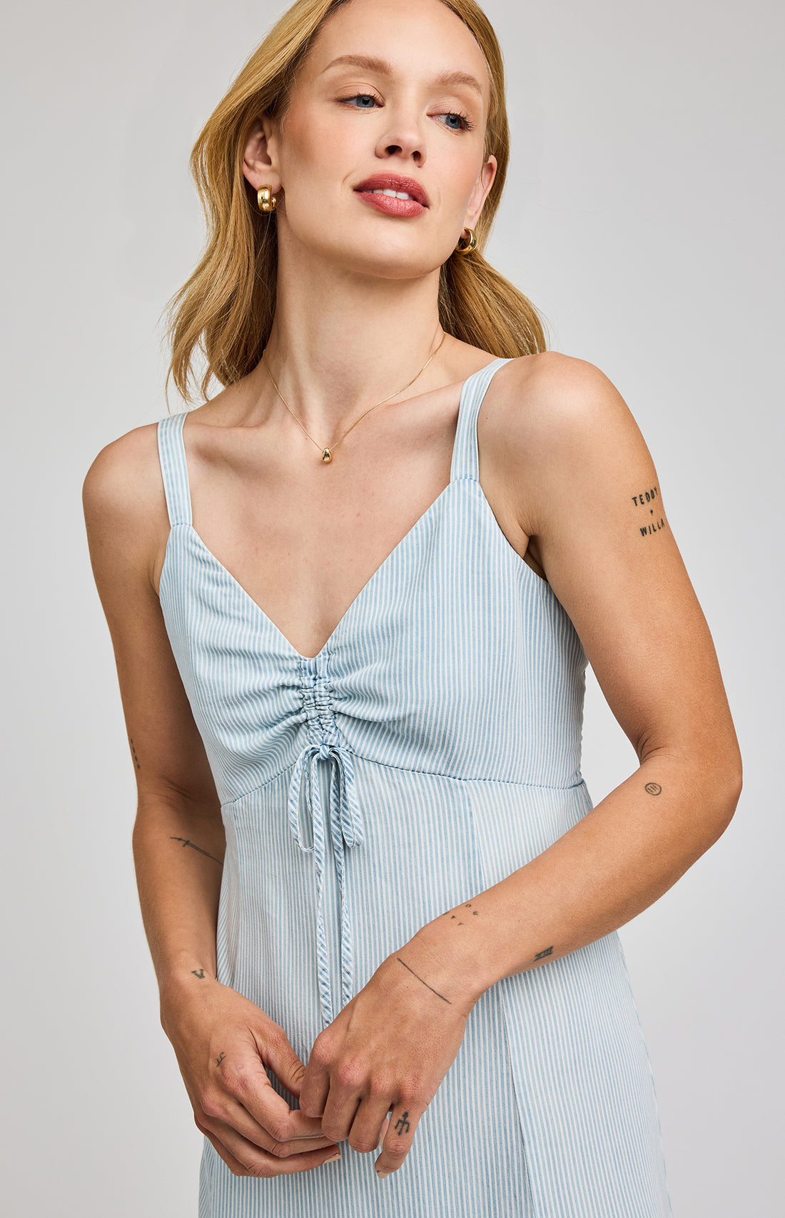 Renata Midi Dress|color:Blue Stripe
