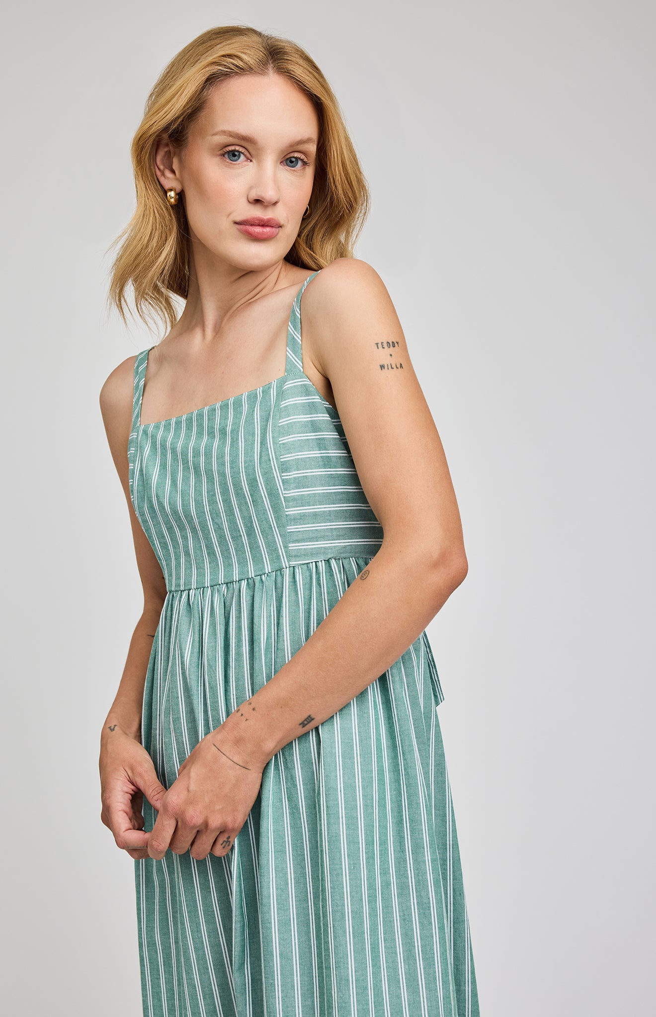 Alicia Dress|color:Kelly Stripe