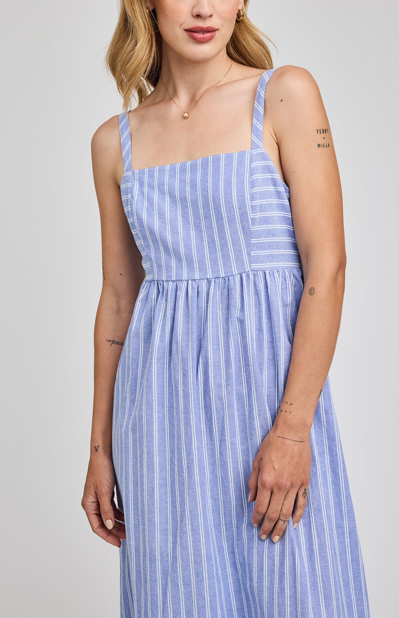 Alicia Dress|color:Ocean Stripe