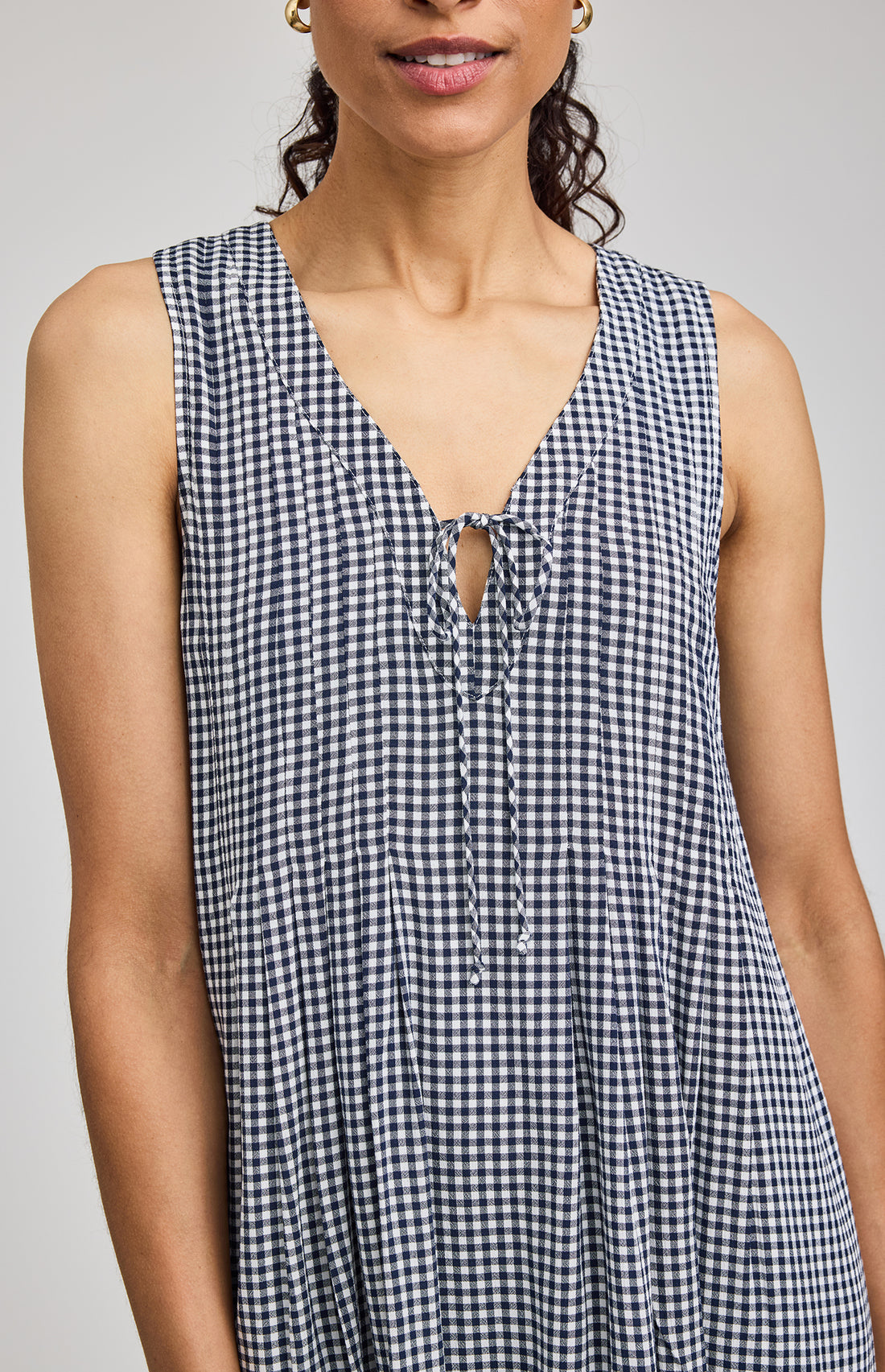 Zoey Mini Dress|color:Navy Gingham