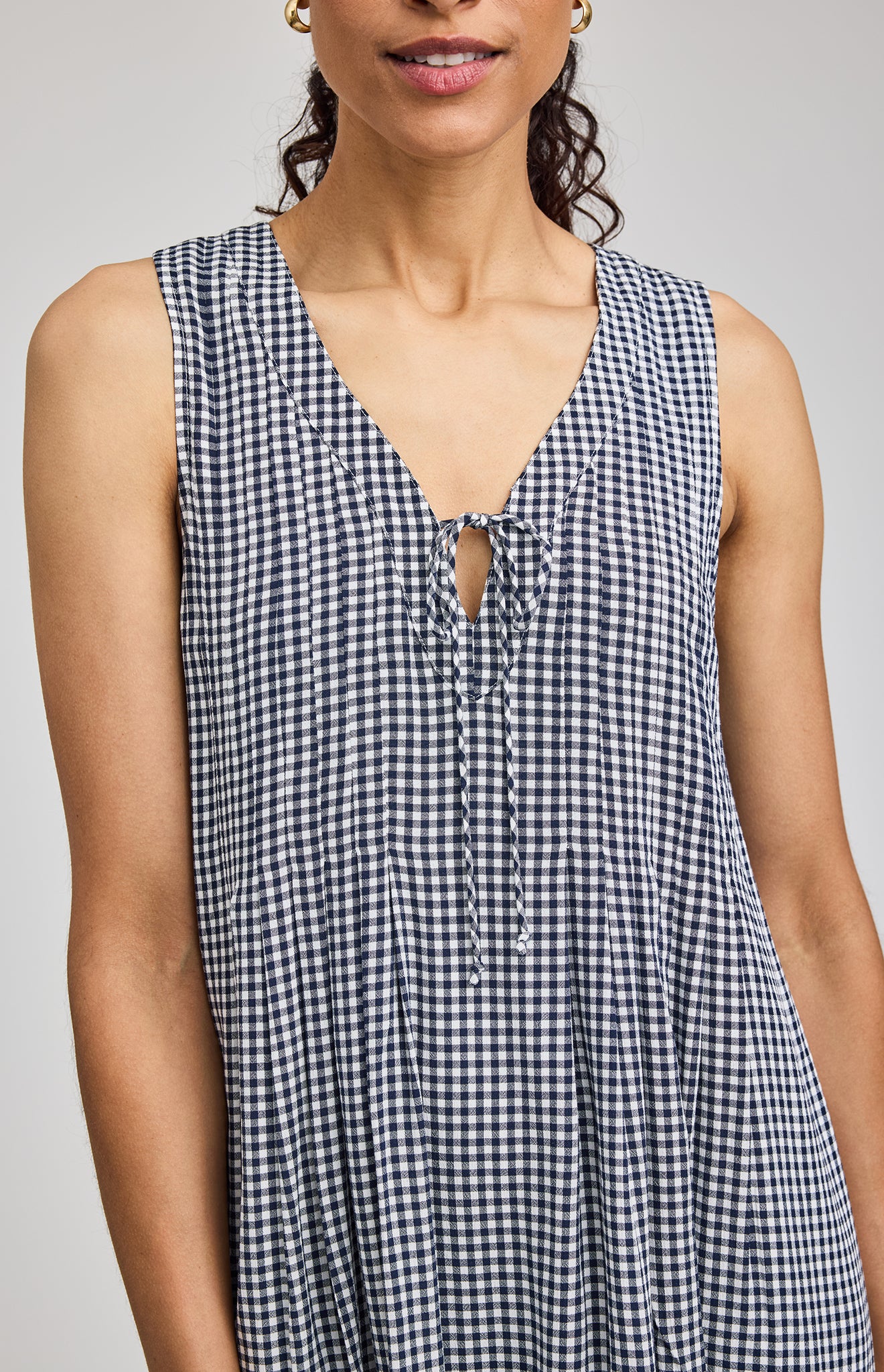 Zoey Mini Dress|color:Navy Gingham