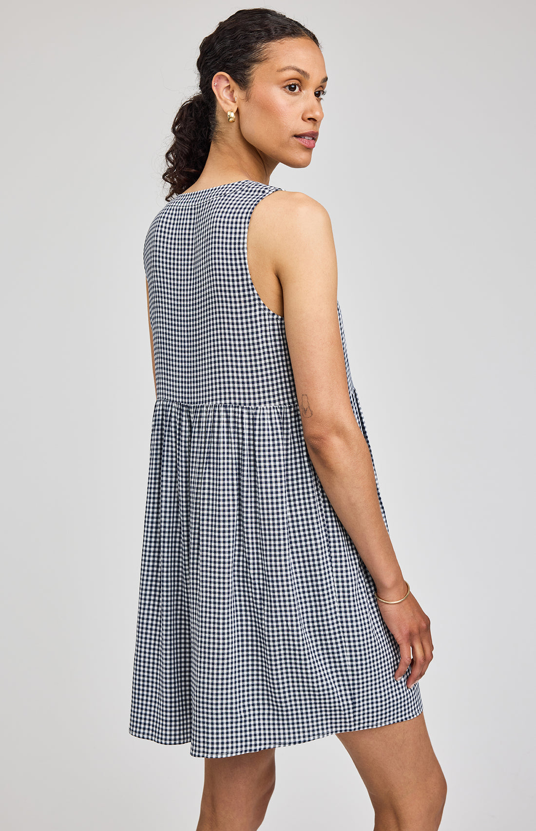 Zoey Mini Dress|color:Navy Gingham