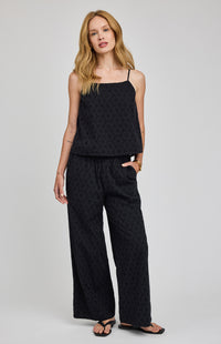 Elsie Eyelet Tank|color:Black