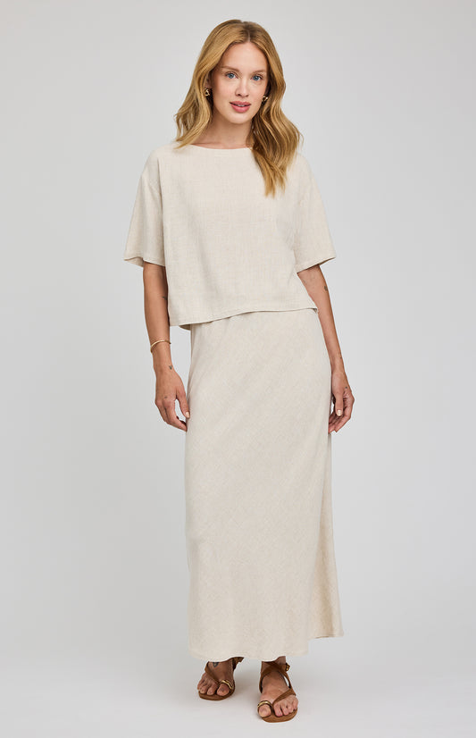 Gemini Linen Top|color:Linen