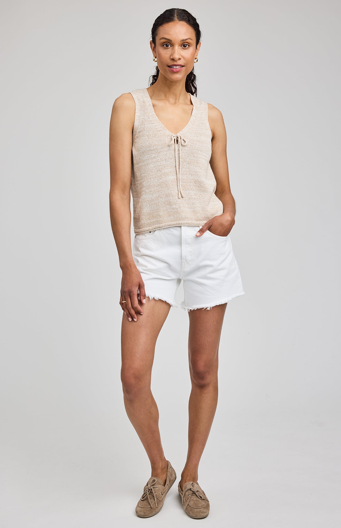 Rebel Knit Tank|color:Linen
