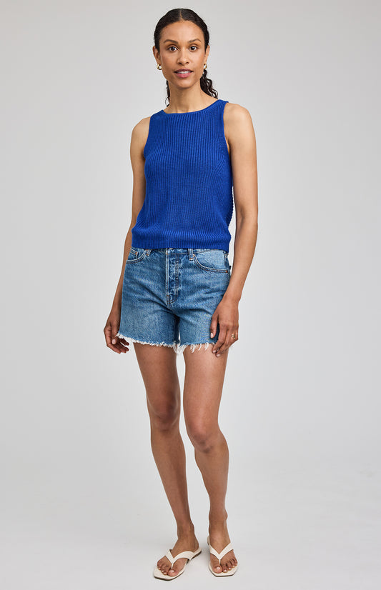 Kelsie Knit Tank|color:Riviera