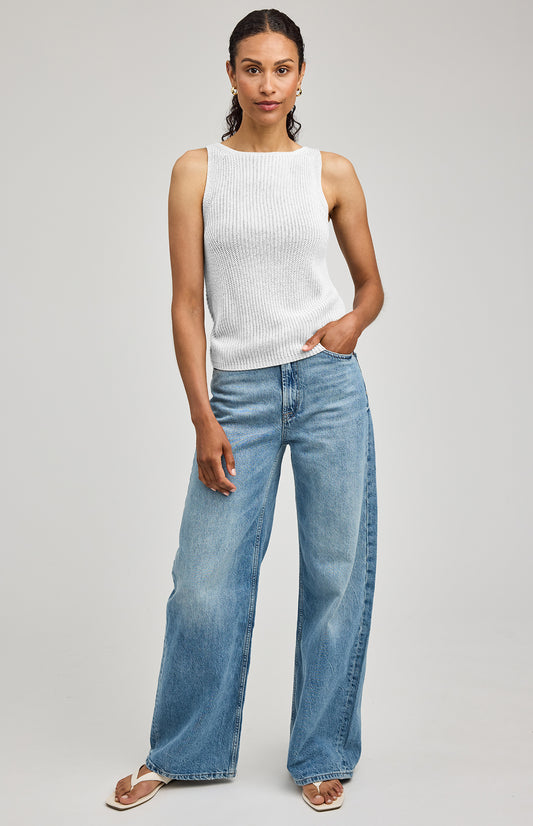 Kelsie Knit Tank|color:White