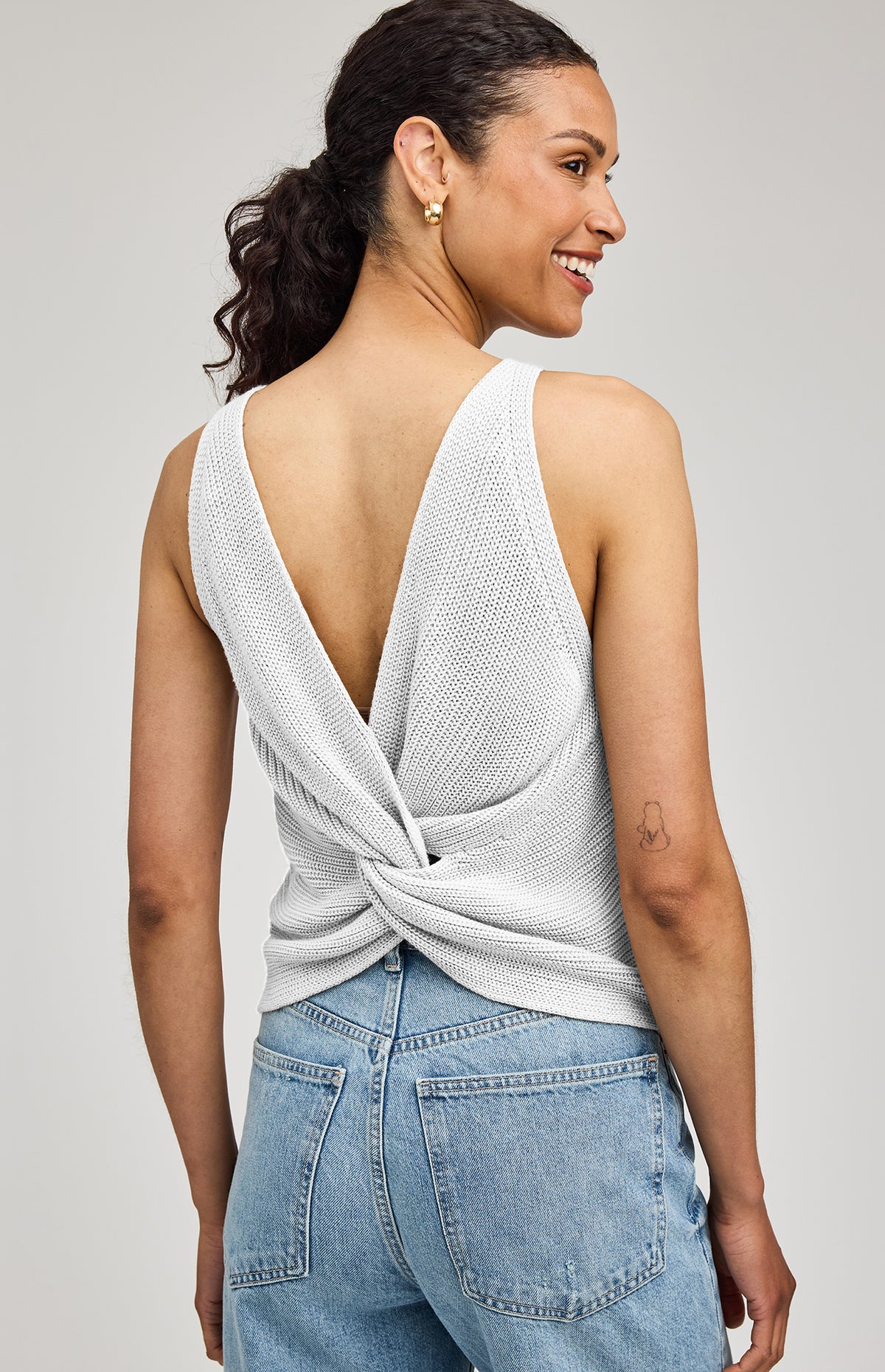 Kelsie Knit Tank|color:White