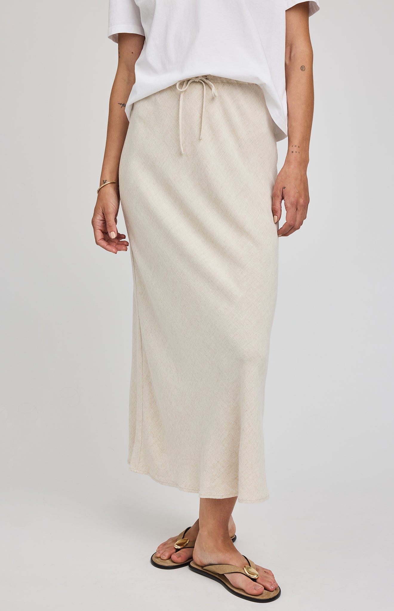 Cassia Linen Skirt|color:Linen